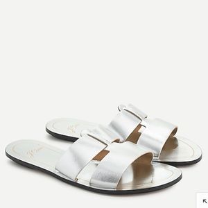J.Crew silver sandals brand new